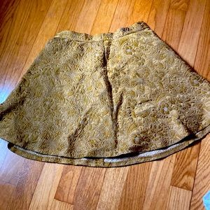 Gold Colored Club Monaco Embroidered Skirt